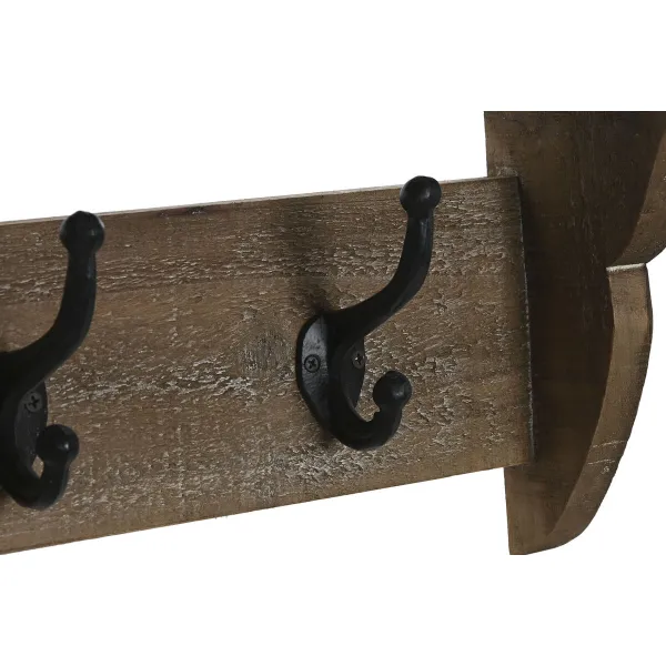 Sieninė kabykla Home ESPRIT Ruda Juoda Medžio Metalinis 67 x 17 x 27 cm