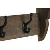 Wall mounted coat hanger Home ESPRIT Ruskea Musta Puu Metalli 67 x 17 x 27 cm