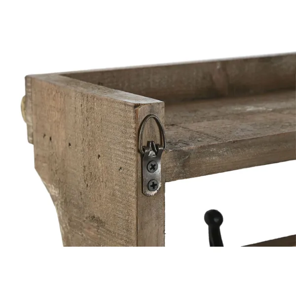 Sieninė kabykla Home ESPRIT Ruda Juoda Medžio Metalinis 67 x 17 x 27 cm