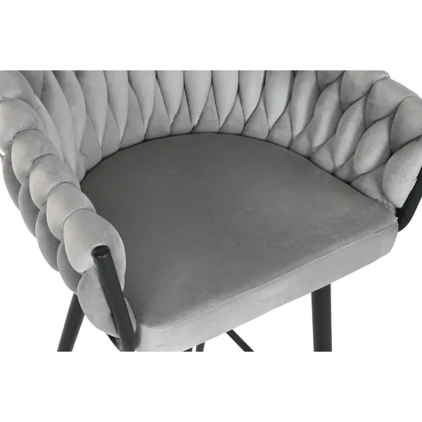 Stool Home ESPRIT Black Grey Metal 58 x 53 x 101 cm