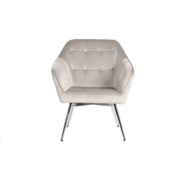 Fotelis Home ESPRIT Pilka Kreminė Auksinis Sidabras Poliesteris Metalinis 74 x 74 x 90 cm 74 x 67 x 90 cm