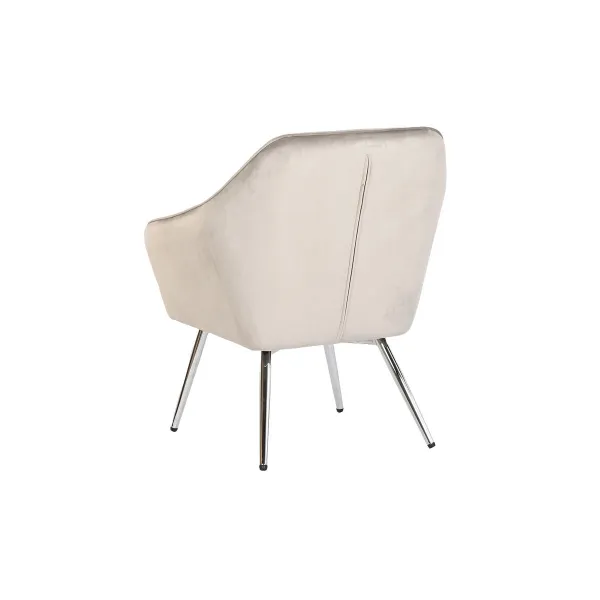 Fotelis Home ESPRIT Pilka Kreminė Auksinis Sidabras Poliesteris Metalinis 74 x 74 x 90 cm 74 x 67 x 90 cm