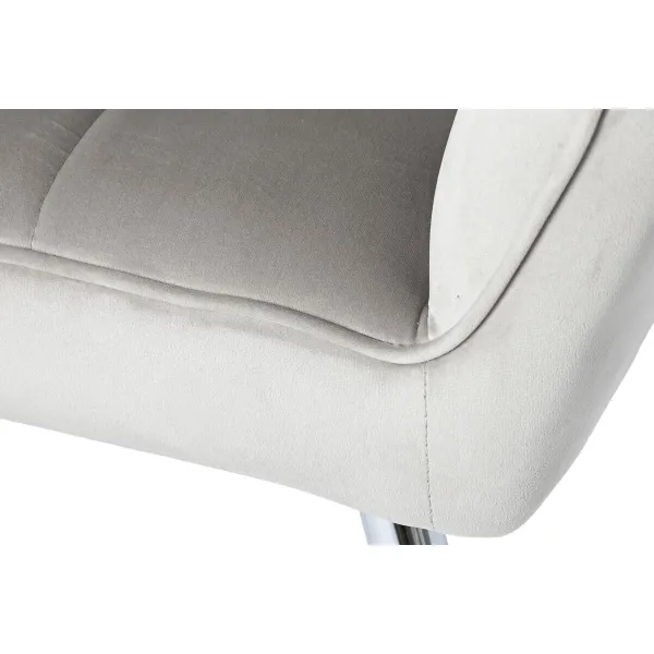 Fotelis Home ESPRIT Pilka Kreminė Auksinis Sidabras Poliesteris Metalinis 74 x 74 x 90 cm 74 x 67 x 90 cm
