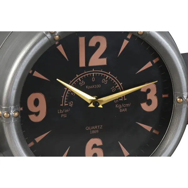 Wall Clock Home ESPRIT Golden Silver Metal Aeroplane Vintage 143 x 20 x 46 cm