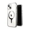 Speck Presidio Perfect-Clear MagSafe - iPhone 17e / 16e / 15 / 14 / 13 Case (Clear / Chrome Finish / Serene Silver)