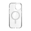 Speck Presidio Perfect-Clear MagSafe - iPhone 17e / 16e / 15 / 14 / 13 Case (Clear / Chrome Finish / Serene Silver)
