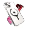 Speck Presidio Perfect-Clear MagSafe - iPhone 17e / 16e / 15 / 14 / 13 Case (Clear / Chrome Finish / Serene Silver)