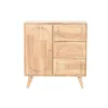 Sivupöytä Home ESPRIT Luonnollinen Metalli Rottinki Kumipuu 73,5 x 35 x 78 cm