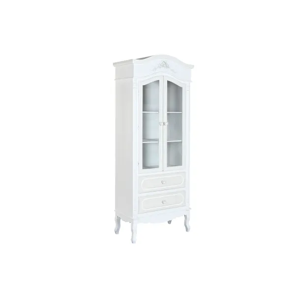 Displejaj stends Home ESPRIT Balts Koks Stikls 76 x 39 x 193 cm