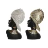 Dekoratyvinė figūrėlė Home ESPRIT Balta Juoda Auksinis Afrikietė 22 x 11 x 37 cm (2 vnt.)