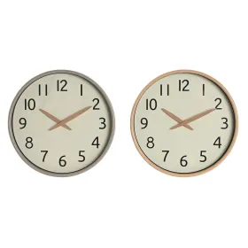 Seinäkello Home ESPRIT Beige Luonnollinen PVC Puu 30 x 4,7 x 30 cm (2 osaa)