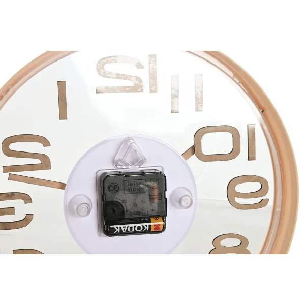 Seinäkello Home ESPRIT Ruskea Luonnollinen PVC Puu 30 x 4,7 x 30 cm (2 osaa)