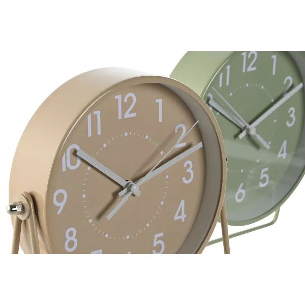 Table clock Home ESPRIT Beige (2 Units)