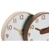 Sieninis laikrodis Home ESPRIT Ruda Natūralus PVC Medžio 30 x 4,7 x 30 cm (2 vnt.)
