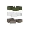 Krepšelio rinkinys Home ESPRIT Žalia Pilka Kreminė Metalinis polipropileno 38 x 28 x 17 cm 3 Dalys (3 vnt.)