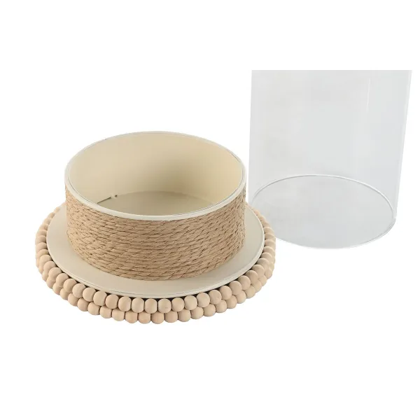 Candleholder Home ESPRIT Light brown Metal Rope 17 x 17 x 23 cm
