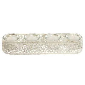 Candleholder Home ESPRIT Cream Metal Crystal 31 x 7 x 5 cm