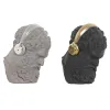 Dekoratīvās figūriņas Home ESPRIT Melns Pelēks Bronza Sudrabains Austiņas 14 x 10 x 17 cm (2 gb.)