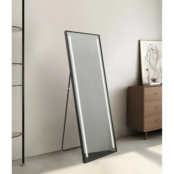 Dressing Mirror Home ESPRIT Black Aluminium 60 x 0,5 x 165 cm