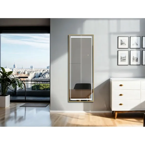 Длинное зеркало Home ESPRIT Позолоченный Алюминий 50 x 0,5 x 150 cm