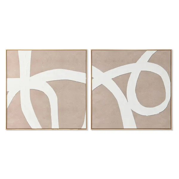Painting Home ESPRIT Wood Canvas 103 x 4,3 x 103 cm 102,6 X 4,3 X 102,6 CM