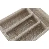 Ruokailuvälinejärjestelijä Home ESPRIT Valkoinen Luonnollinen Bambu 34 x 24 x 6 cm