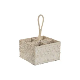Корзина для столовых приборов Home ESPRIT Белый Натуральный Бамбук 19 x 19 x 27 cm
