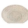 Pöytäkoriste Home ESPRIT Valkoinen Luonnollinen Bambu Rottinki 35 x 35 x 8 cm (2 Kappaletta)