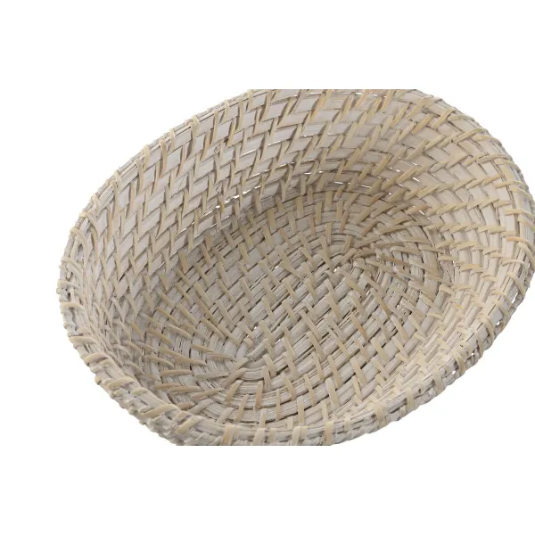 Korisetti Home ESPRIT Valkoinen Luonnollinen Bambu Rottinki 29 x 22 x 7 cm
