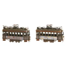 Dekoratīvās figūriņas Home ESPRIT Bronza Sudrabains Vilciens Vintage 20 x 7 x 12 cm