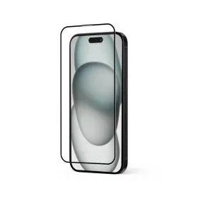 Crong Anti-Bacterial 3D Armor Glass - 9H Full Glue Tempered Glass for iPhone 16 Plus / iPhone 15 Plus + Installation Frame