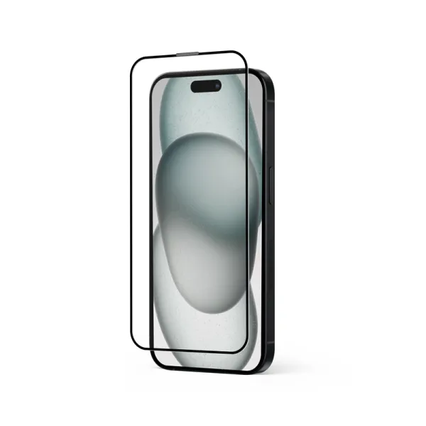 Crong Anti-Bacterial 3D Armor Glass - 9H Full Glue Tempered Glass for iPhone 16 Plus / iPhone 15 Plus + Installation Frame
