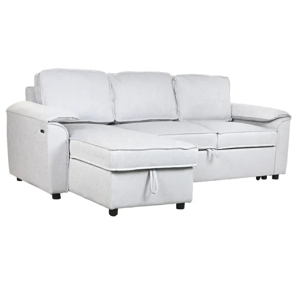 Sofa-lova Home ESPRIT Šviesiai pilka Šiuolaikiškas 220 x 153 x 88 cm