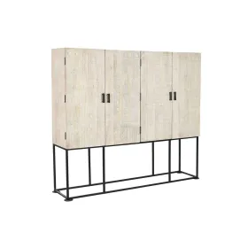 Skapītis Home ESPRIT Balts Melns Metāls Mango koks 180 x 40 x 160 cm