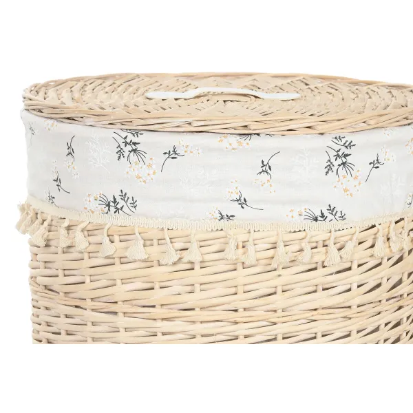 Laundry basket Home ESPRIT Natural wicker Shabby Chic 45 x 45 x 55 cm 3 Pieces