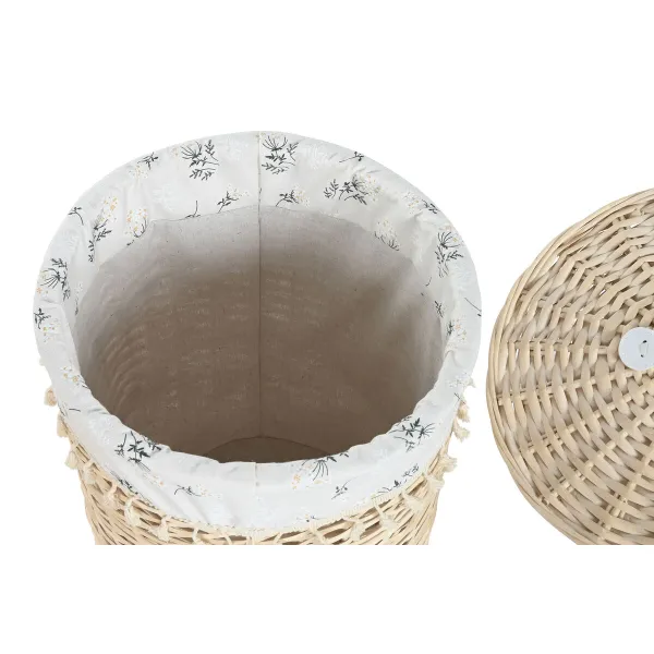 Laundry basket Home ESPRIT Natural wicker Shabby Chic 45 x 45 x 55 cm 3 Pieces