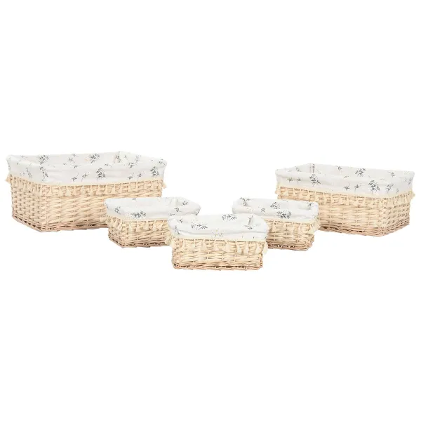 Veļas grozs Home ESPRIT Dabisks pīts Shabby Chic 48 x 38 x 22 cm 5 Daudzums