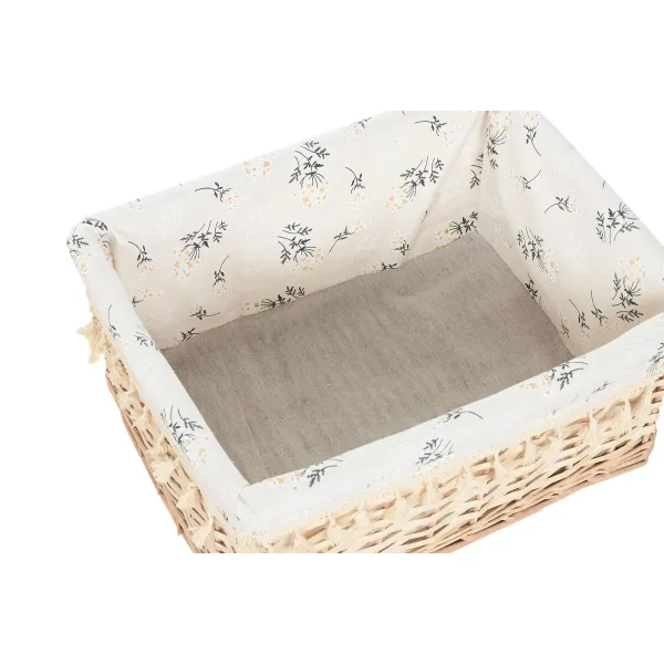 Laundry basket Home ESPRIT Natural wicker Shabby Chic 48 x 38 x 22 cm 5 Pieces