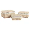 Pyykkikori Home ESPRIT Luonnollinen korihuonekalut Shabby Chic 42 x 33 x 20 cm 3 Kappaletta