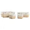 Pyykkikori Home ESPRIT Luonnollinen korihuonekalut Shabby Chic 36 x 25 x 16 cm 4 Kappaletta