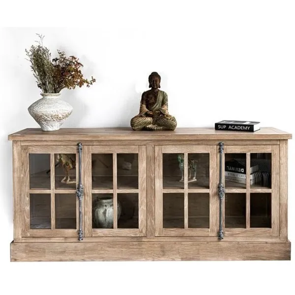 Устройство Home ESPRIT Натуральный Деревянный Стеклянный 180 x 40 x 82 cm