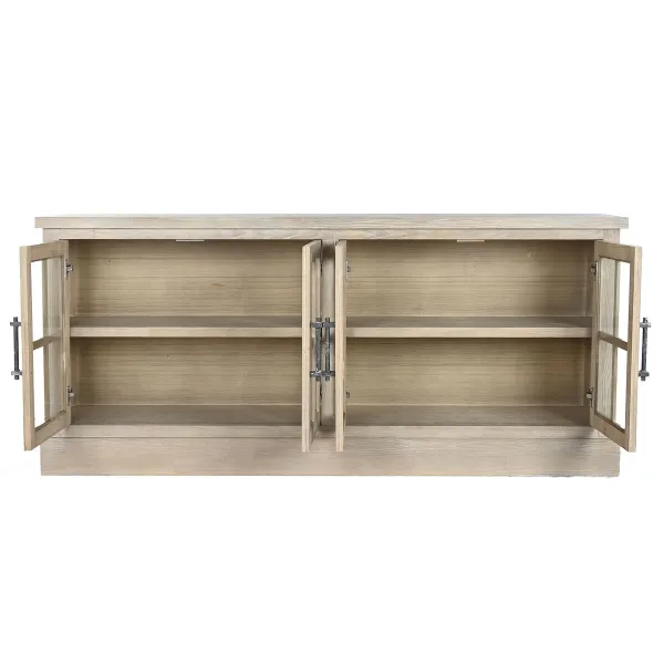 Устройство Home ESPRIT Натуральный Деревянный Стеклянный 180 x 40 x 82 cm