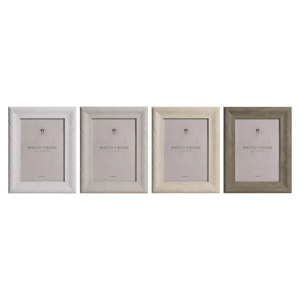 Photo frame Home ESPRIT Beige Natural Crystal polystyrene Urban (4 Units)