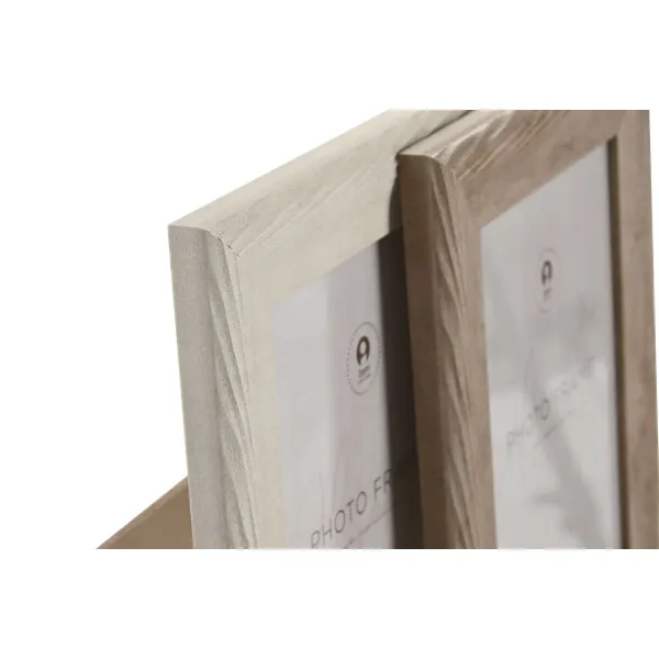 Photo frame Home ESPRIT Beige Natural Crystal polystyrene Urban (4 Units)