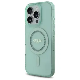 Guess IML Rhinestones MagSafe - Case for iPhone 16 Pro Max (Green)
