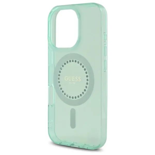 Guess IML Rhinestones MagSafe - Case for iPhone 16 Pro Max (Green)