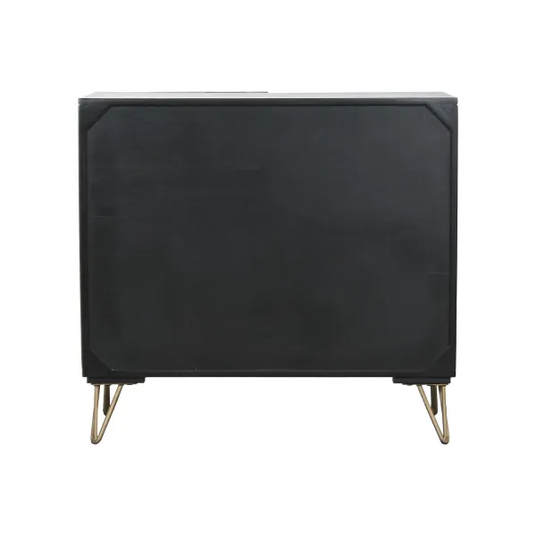 Устройство Home ESPRIT Чёрный Позолоченный Металл Древесина манго 81 x 45 x 75 cm