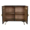 Устройство Home ESPRIT Чёрный Позолоченный Металл Древесина манго 81 x 45 x 75 cm