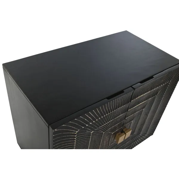 Устройство Home ESPRIT Чёрный Позолоченный Металл Древесина манго 81 x 45 x 75 cm