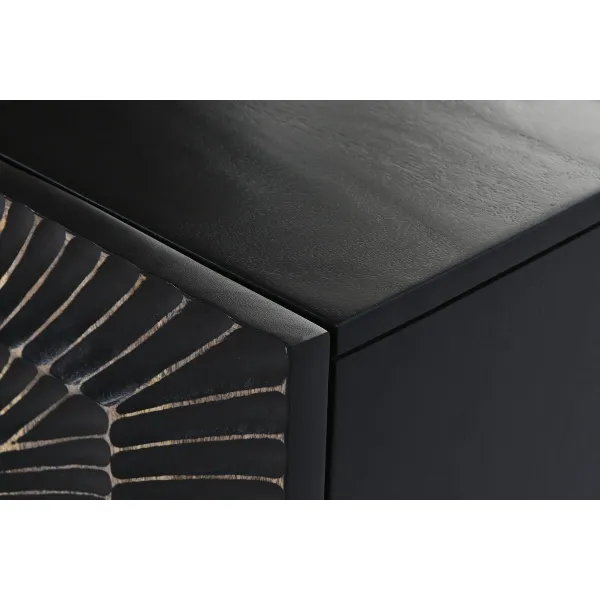 Sideboard Home ESPRIT Black Golden Metal Mango wood 81 x 45 x 75 cm